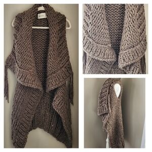 Knit Vest Cardigan Sweater Rainy Sunday #1532